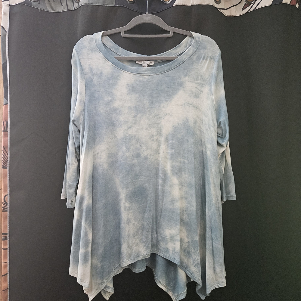 Light Blue Tie Dye Pattern Tunic